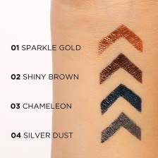 EVELINE VARIETE BŁYSZCZĄCY WODOODPORNY EYELINER W KAŁAMARZU no.01 SPARKLE GOLD  4ml EVELINE VARIETE BŁYSZCZĄCY WODOODPORNY EYELINER W KAŁAMARZU no.01 SPARKLE GOLD  4ml