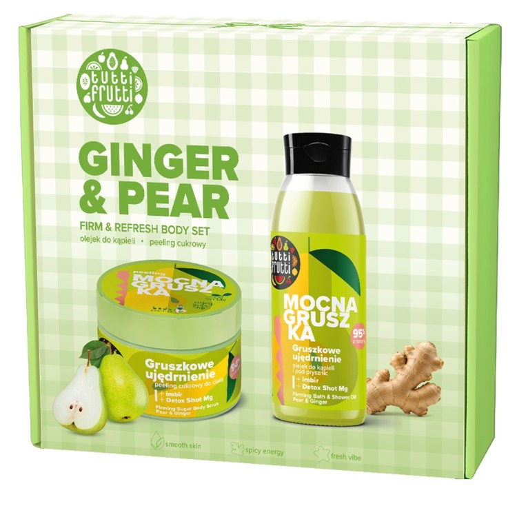 FARMONA TUTTI FRUTTI Zestaw do pielęgnacji ciała Gruszka i Imbir (olejek + peeling)
