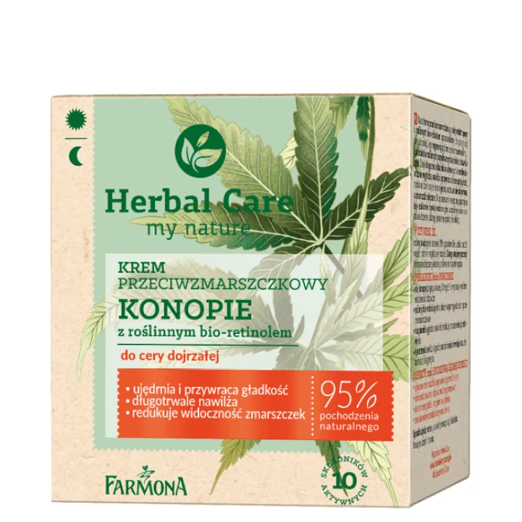 FARMONA HERBAL CARE Krem przeciwzmarszczkowy Konopie z roślinnym bio-retinolem , 50ml FARMONA HERBAL CARE Krem przeciwzmarszczkowy Konopie z roślinnym bio-retinolem , 50ml