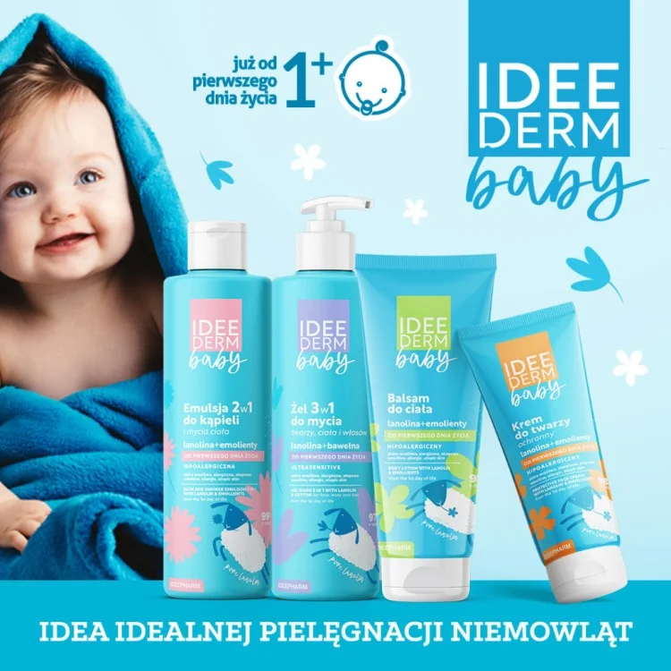 IDEEPHARM IDEE DERM BABY balsam do ciała lanolina + emolienty od pierwszego dnia życia 175ml IDEEPHARM IDEE DERM BABY balsam do ciała lanolina + emolienty od pierwszego dnia życia 175ml