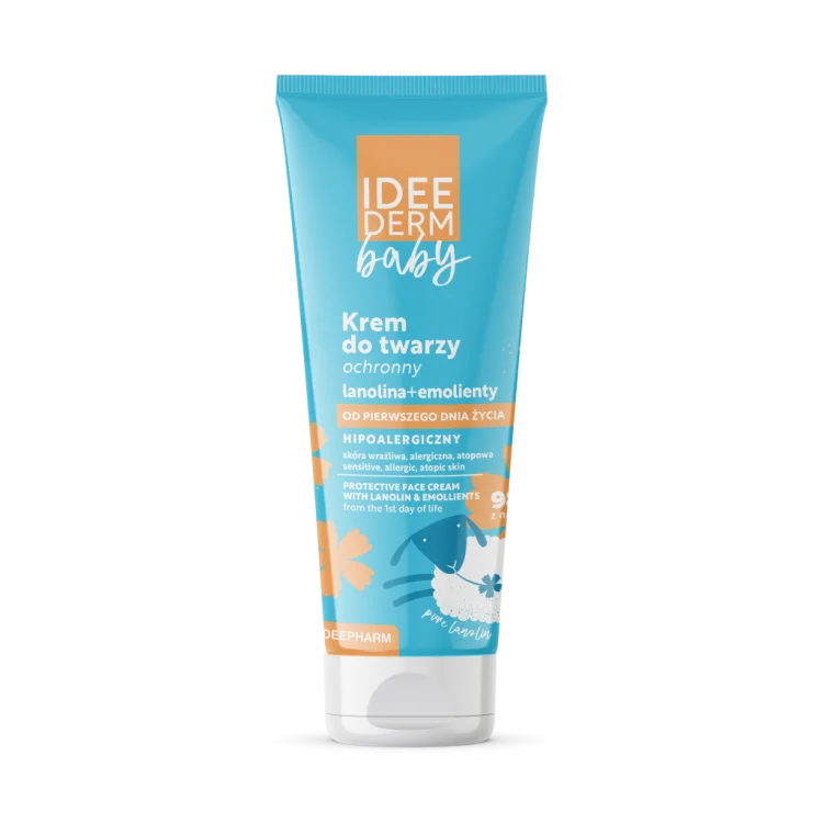 IDEEPHARM IDEE DERM BABY krem ochronny do twarzy  lanolina & emoilienty od piewszego dnia życia 50ml