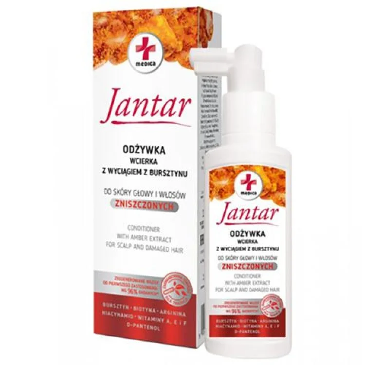 Jantar Medica Odżywka-wcierka do włosów zniszczonych z wyciągiem z bursztynu 100ml Jantar Medica Odżywka-wcierka do włosów zniszczonych z wyciągiem z bursztynu 100ml