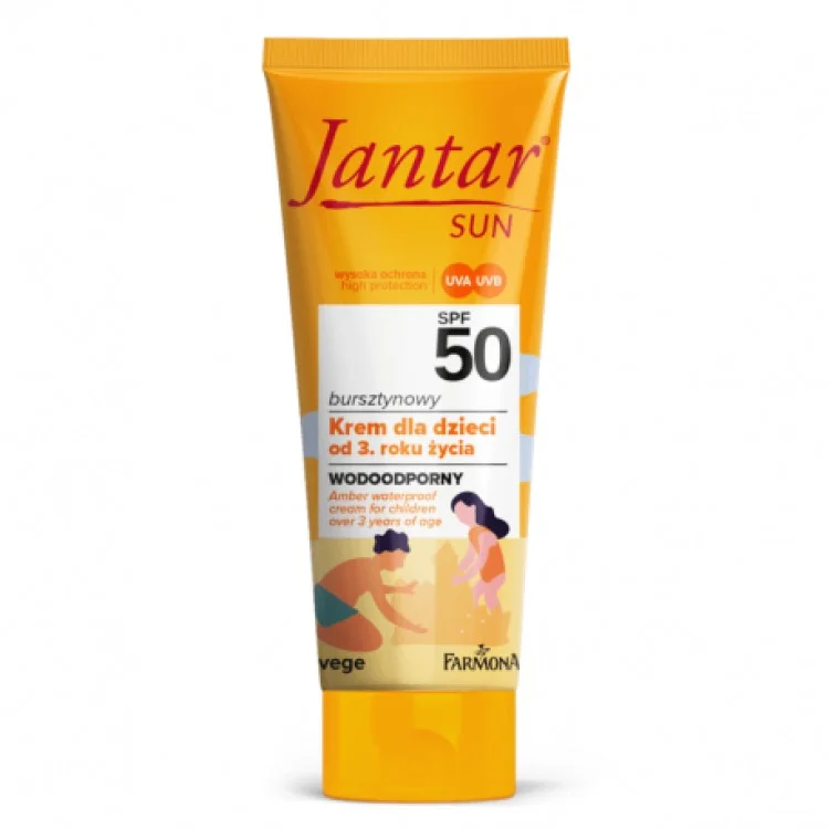 FARMONA JANTAR SUN BURSZTYNOWY WODOODPORNY KREM DLA DZIECI (od 3. roku życia) SPF 50, 50ml FARMONA JANTAR SUN BURSZTYNOWY WODOODPORNY KREM DLA DZIECI (od 3. roku życia) SPF 50, 50ml