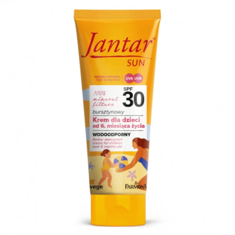 FARMONA JANTAR SUN BURSZTYNOWY WODOODPORNY KREM DLA DZIECI (od 6. msc) SPF 30, 50ml FARMONA JANTAR SUN BURSZTYNOWY WODOODPORNY KREM DLA DZIECI (od 6. msc) SPF 30, 50ml