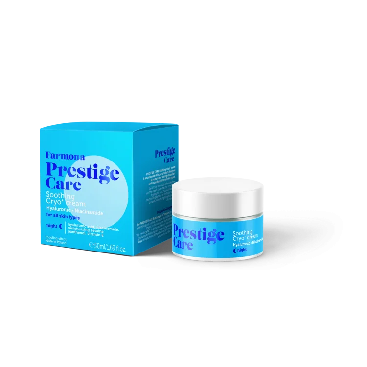 FARMONA PRESTIGE CARE Łagodzący krem na noc z kwasem hialuronowym i niacynamidem 50 ml