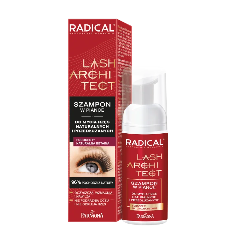 FARMONA RADICAL LASH ARCHITECT Szampon w piance do mycia rzęs naturalnych i przedłużanych 50ml FARMONA RADICAL LASH ARCHITECT Szampon w piance do mycia rzęs naturalnych i przedłużanych 50ml