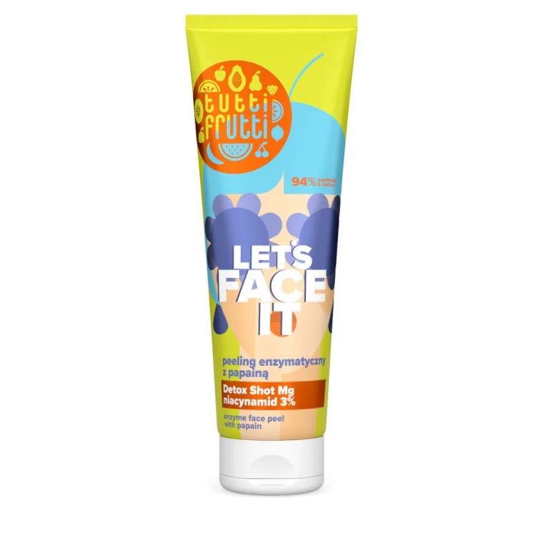 TUTTI FRUTTI Let's Face It Peeling enzymatyczny do twarzy z papainą i niacynamidem 3% + Detox Shot Mg 100ml TUTTI FRUTTI Let's Face It Peeling enzymatyczny do twarzy z papainą i niacynamidem 3% + Detox Shot Mg 100ml