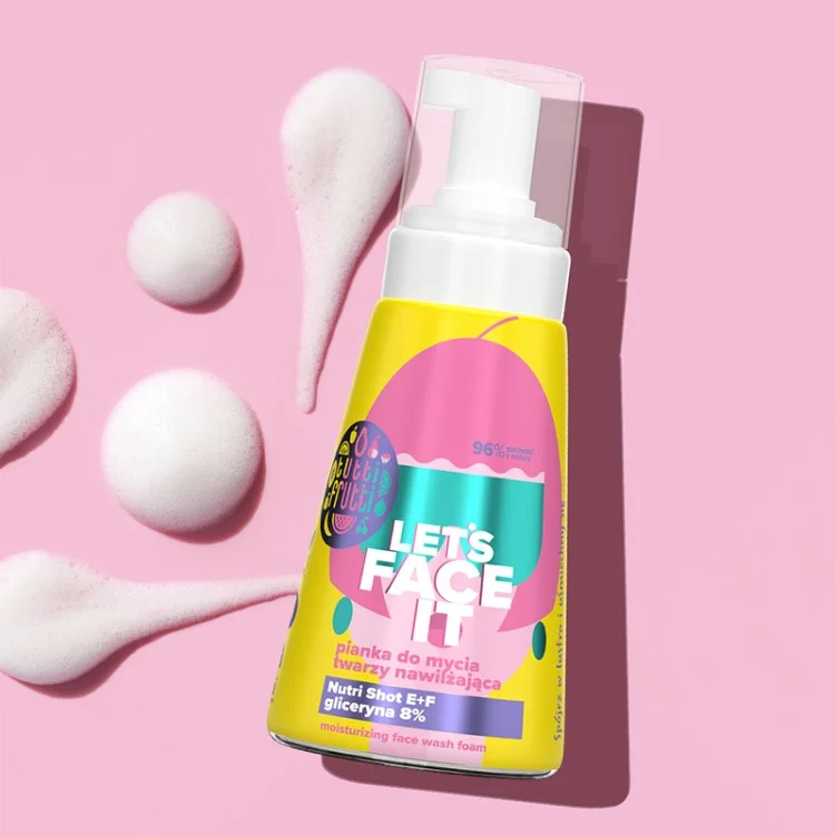 FARMONA TUTTI FRUTTI Let's Face It Nawilżająca pianka do mycia twarzy z gliceryną 8% + Nutri Shot E+F, 250ml FARMONA TUTTI FRUTTI Let's Face It Nawilżająca pianka do mycia twarzy z gliceryną 8% + Nutri Shot E+F, 250ml