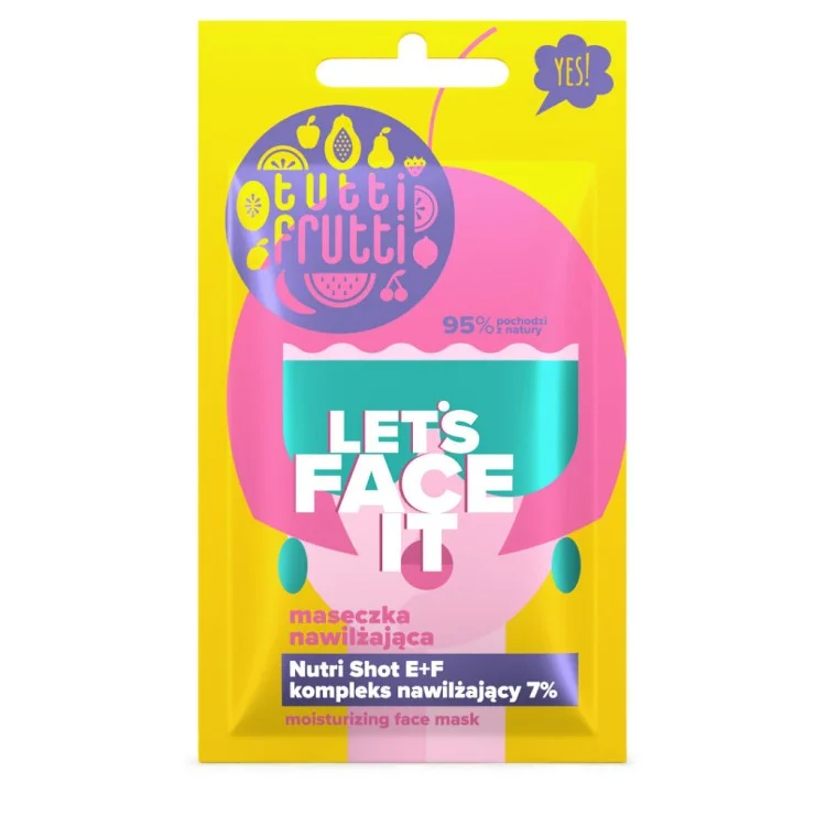 FARMONA TUTTI FRUTTI Let's Face It Nawilżająca maseczka z kompleksem nawilżającym 7% + Nutri Shot E+F, 7g FARMONA TUTTI FRUTTI Let's Face It Nawilżająca maseczka z kompleksem nawilżającym 7% + Nutri Shot E+F, 7g
