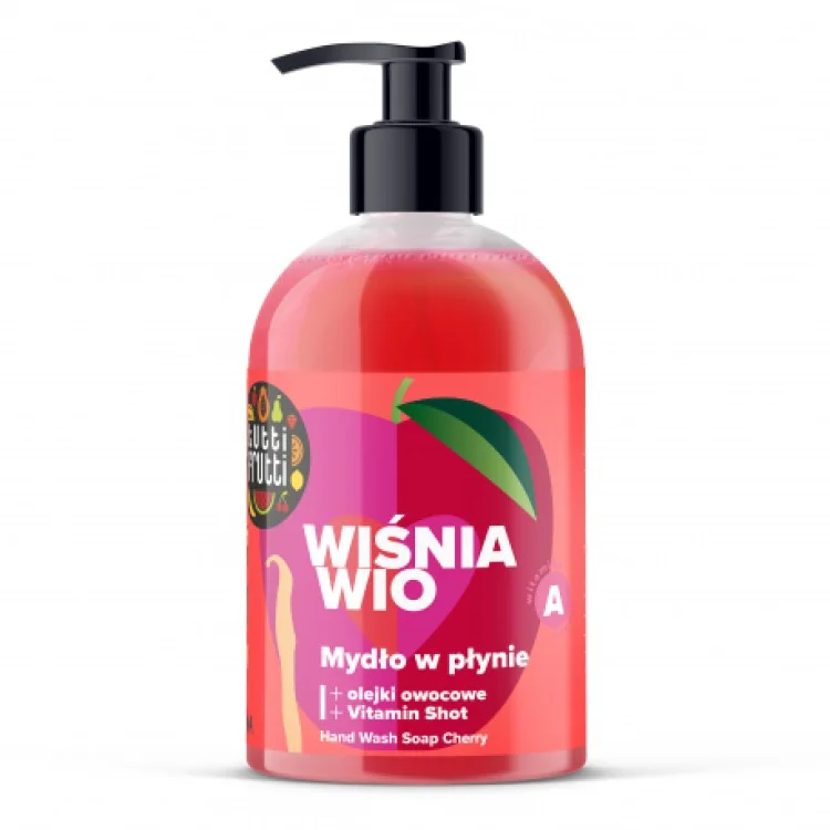 TUTTI FRUTTI WIŚNIA WIO Mydło w płynie z olejkami owocowymi i witaminą A 500ml TUTTI FRUTTI WIŚNIA WIO Mydło w płynie z olejkami owocowymi i witaminą A 500ml