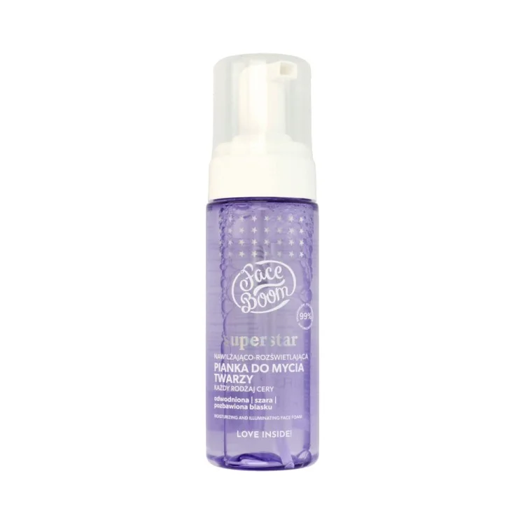 BODY BOOM FaceBoom SUPERSTAR NAWILŻAJĄCO-ROZŚWIETLAJĄCA PIANKA DO MYCIA TWARZY 150ml EXP: 08.2025 BODY BOOM FaceBoom SUPERSTAR NAWILŻAJĄCO-ROZŚWIETLAJĄCA PIANKA DO MYCIA TWARZY 150ml EXP: 08.2025