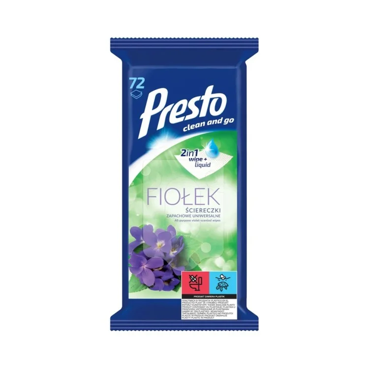 Presto Ściereczki uniwersalne Presto 2w1 fiołek (72 sztuk) Presto Ściereczki uniwersalne Presto 2w1 fiołek (72 sztuk)