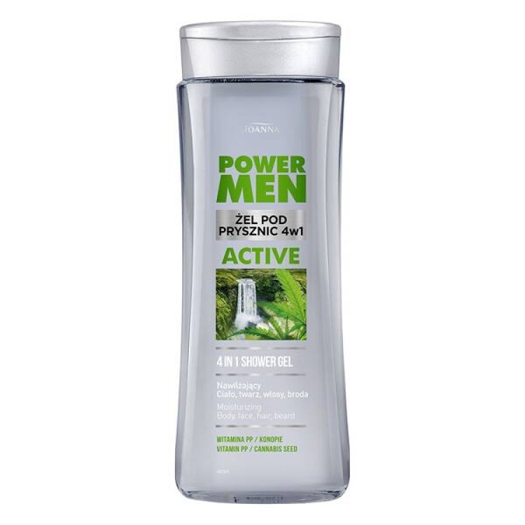 JOANNA POWER MEN Żel pod prysznic 4w1 AKTYWNE konopie i wit. PP 300ml