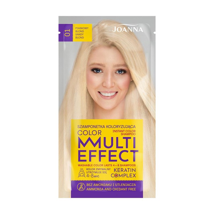 Joanna MULTI EFFECT Szamponetka koloryzujaca 01 PIASKOWY BLOND 35 g