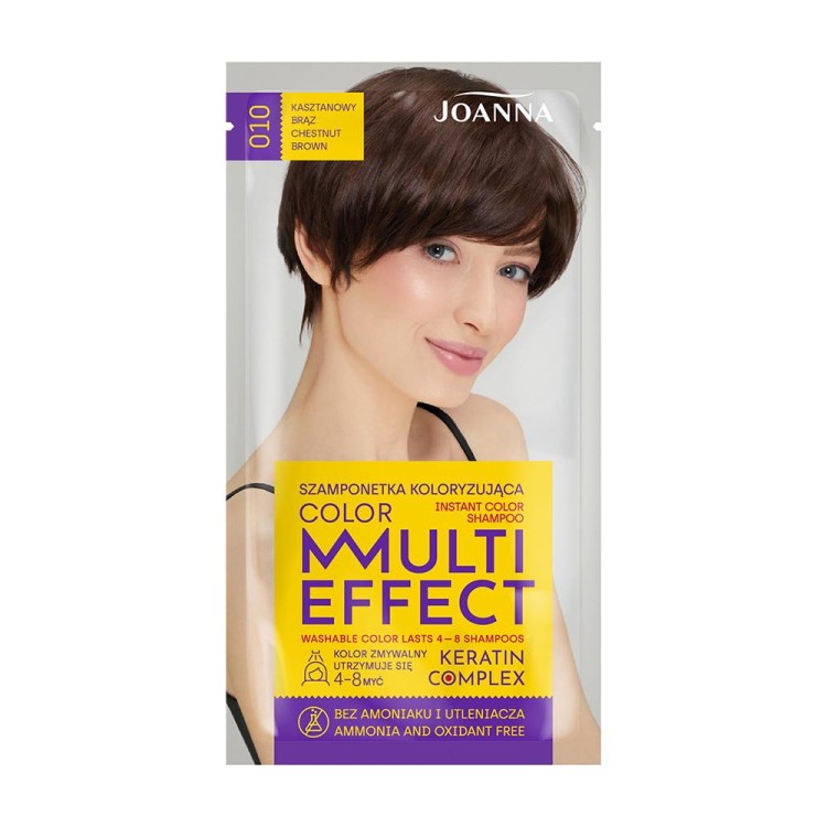 Joanna MULTI EFFECT Szamponetka koloryzujaca 010 KASZTANOWY BRĄZ 35 g