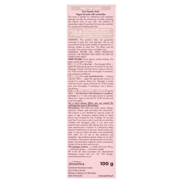 JOANNA ULTRA COLOR TONER DO WŁOSÓW Strawberry latte 100 g JOANNA ULTRA COLOR TONER DO WŁOSÓW Strawberry latte 100 g