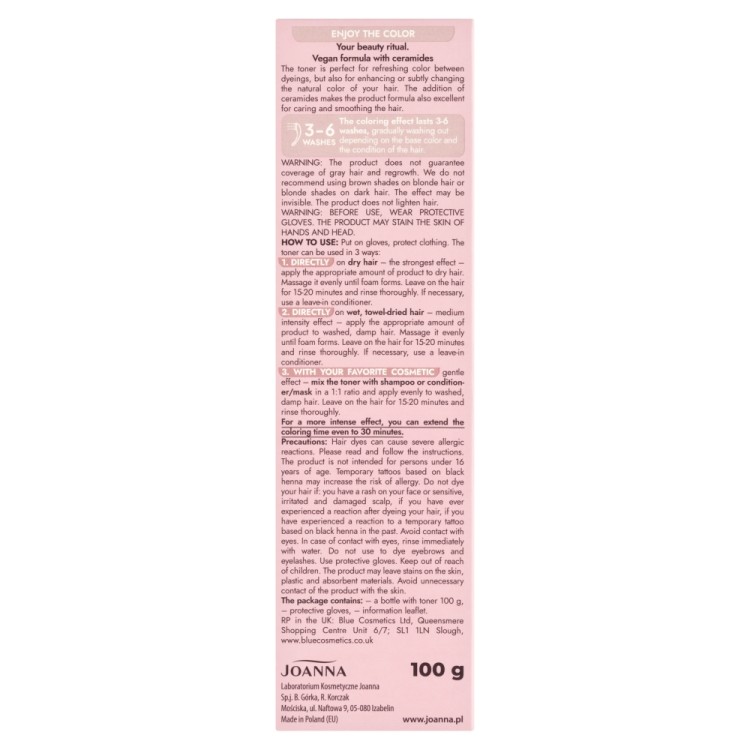 JOANNA ULTRA COLOR TONER DO WŁOSÓW Coconut latte 100 g JOANNA ULTRA COLOR TONER DO WŁOSÓW Coconut latte 100 g