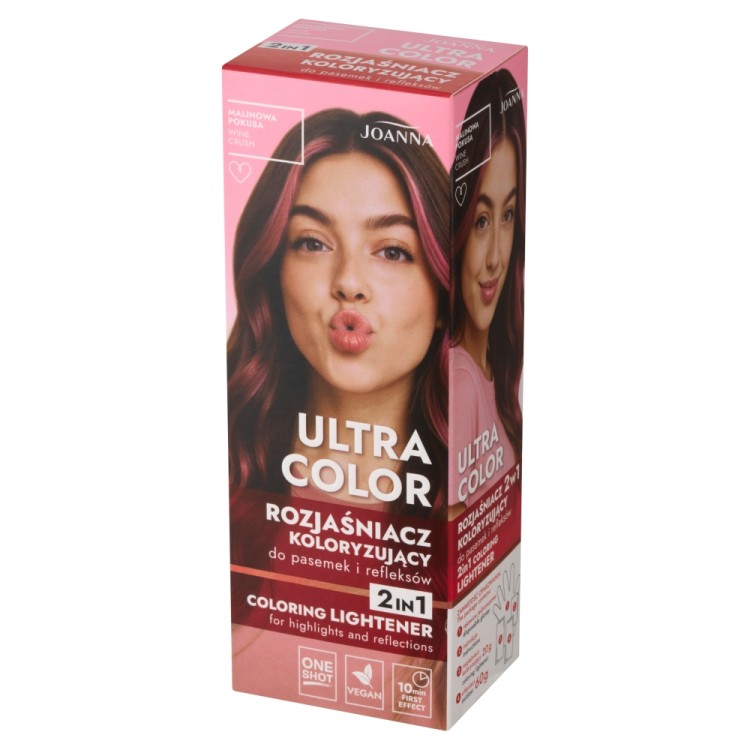 JOANNA ULTRA COLOR Malinowa Pokusa – Rozjaśniacz koloryzujący do pasemek i refleksów 2w1 JOANNA ULTRA COLOR Malinowa Pokusa – Rozjaśniacz koloryzujący do pasemek i refleksów 2w1