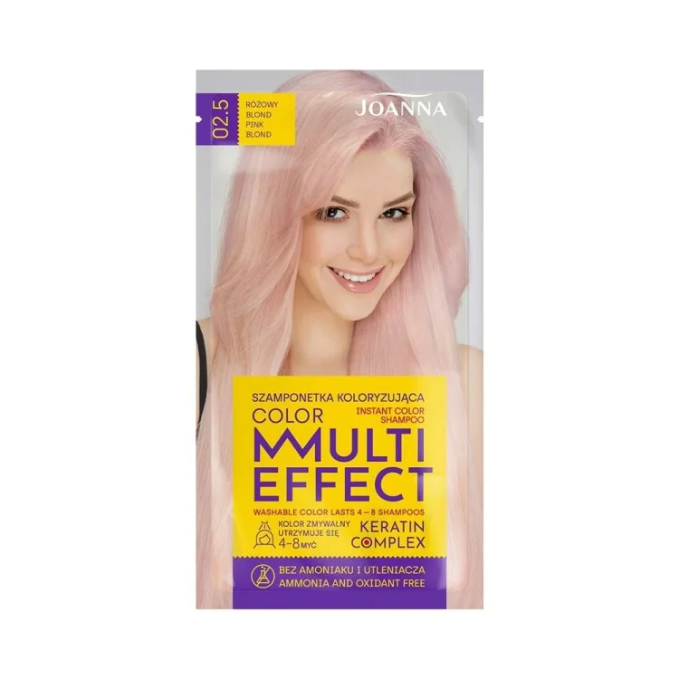 Joanna Multi Effect szamponetka koloryzująca 35g 02.5 Różowy Blond Joanna Multi Effect szamponetka koloryzująca 35g 02.5 Różowy Blond
