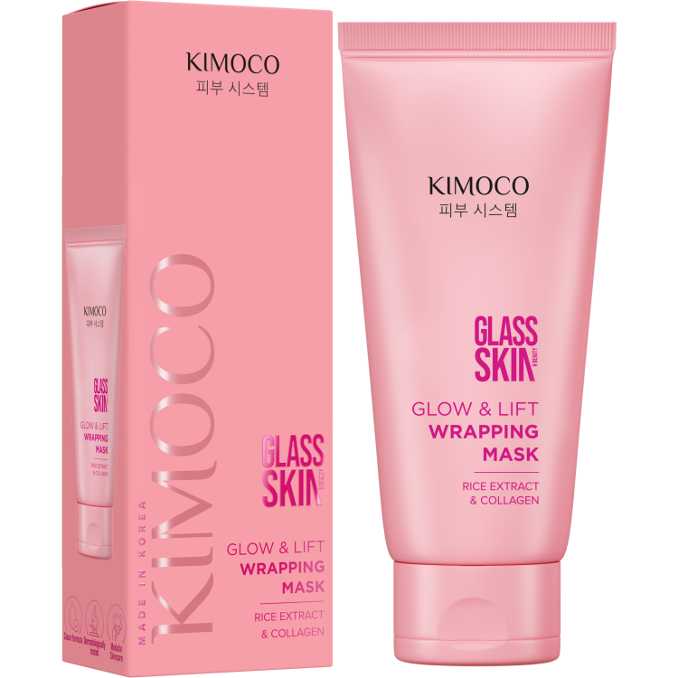 KIMOCO Glass Skin Glow &amp; Lift Wrapping Mask – maska rozświetlająco- liftingująca