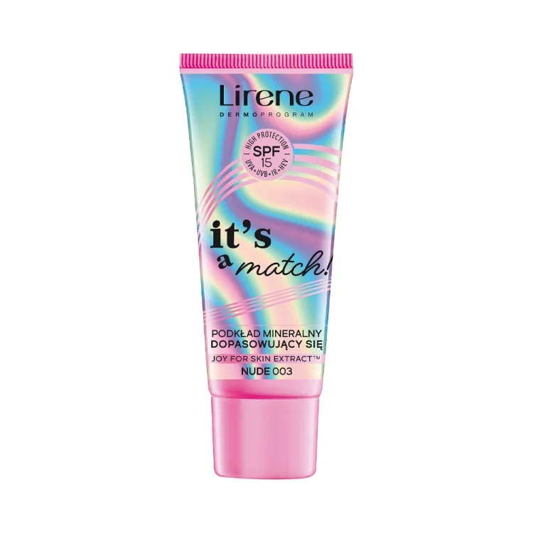Lirene IT'S A MATCH! Mineralny podkład dopasowujący się SPF 15 30 ml NUDE 003 Lirene IT'S A MATCH! Mineralny podkład dopasowujący się SPF 15 30 ml NUDE 003