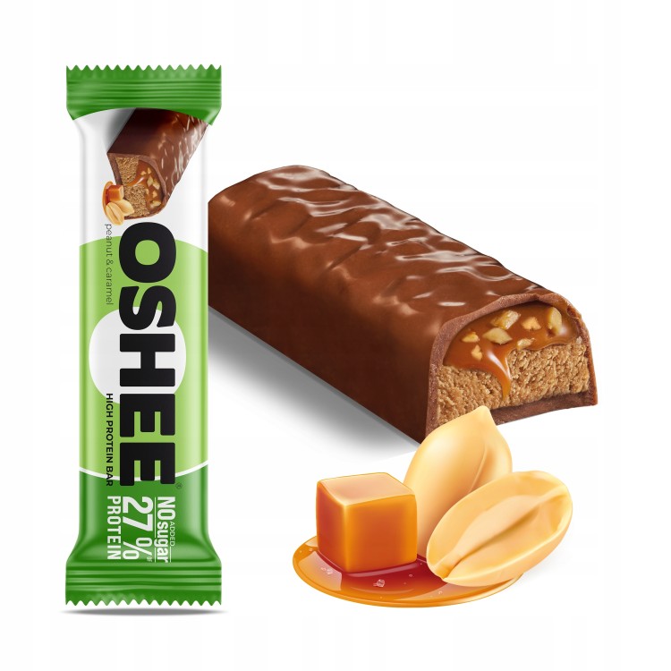 OSHEE PROTEIN BAR Peanut & Caramel - baton proteinowy z nadzieniem karmelowym i orzechami 49 g OSHEE PROTEIN BAR Peanut & Caramel - baton proteinowy z nadzieniem karmelowym i orzechami 49 g