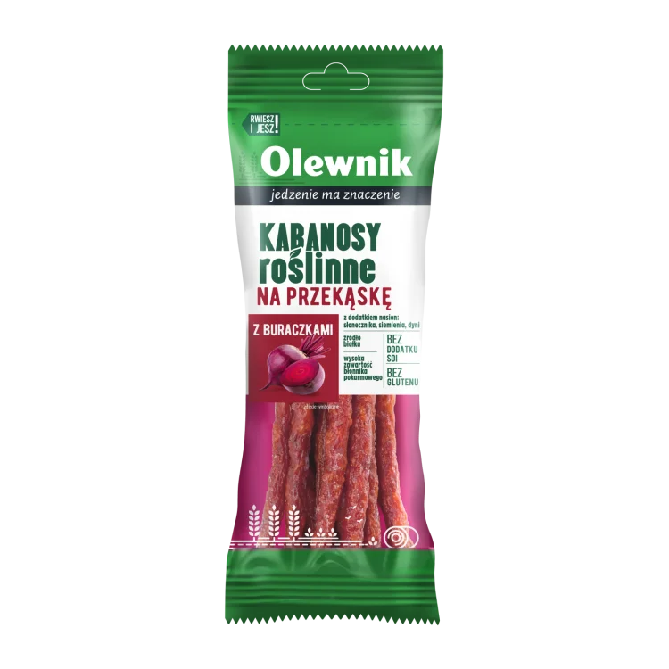 OLEWNIK KABANOSY ROSLINNE Z BURACZKAMI 85g OLEWNIK KABANOSY ROSLINNE Z BURACZKAMI 85g