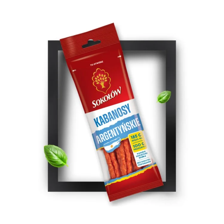 Sokołów Kabanosy Argentyńskie 100g Sokołów Kabanosy Argentyńskie 100g
