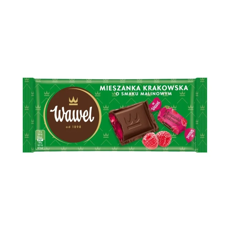 WAWEL MIESZANKA KRAKOWSKA czekolada nadziewana o smaku malinowym 105g WAWEL MIESZANKA KRAKOWSKA czekolada nadziewana o smaku malinowym 105g