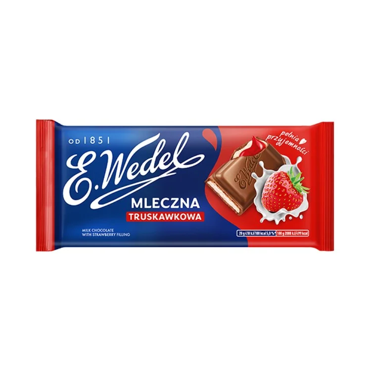 WEDEL czekolada mleczna truskawkowa 100g WEDEL czekolada mleczna truskawkowa 100g