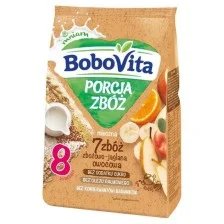 BoboVita Porcja 7 Zbóż kaszka zbożowo-jaglana Owocowa po 8. miesiącu 210g EXP: 24.07.2025