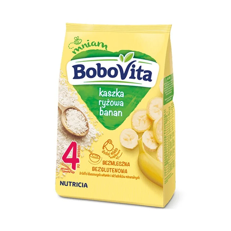 BoboVita Kaszka ryżowa banan po 4 miesiącu 230g BoboVita Kaszka ryżowa banan po 4 miesiącu 230g