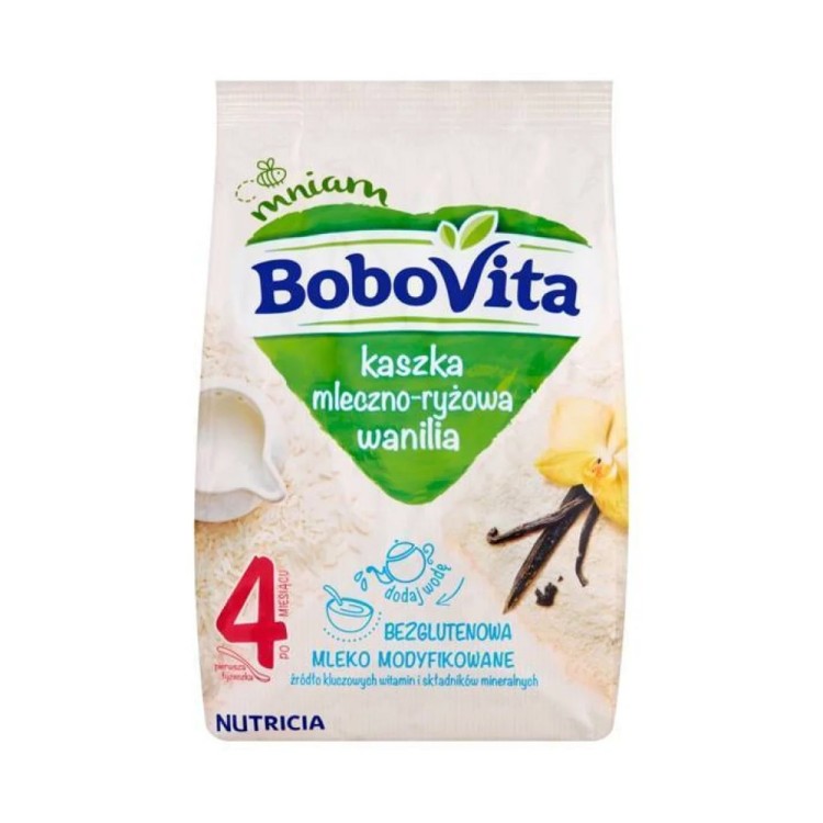 BoboVita Kaszka mleczno-ryżowa wanilia po 4 miesiącu 230g