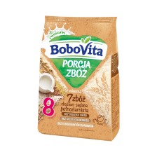 BoboVita Porcja Zbóż kaszka mleczna 7 zbóż zbożowo-jaglana, po 8. miesiącu 210g BoboVita Porcja Zbóż kaszka mleczna 7 zbóż zbożowo-jaglana, po 8. miesiącu 210g