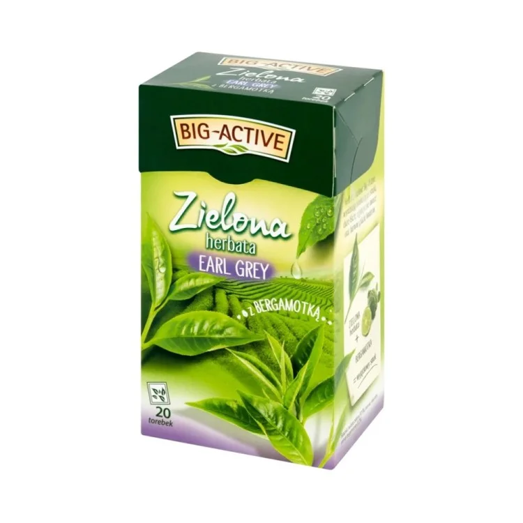 HERBAPOL Big-Active Herbata zielona Earl Grey z bergamotką 20 x 1,5 g HERBAPOL Big-Active Herbata zielona Earl Grey z bergamotką 20 x 1,5 g