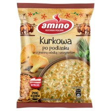 Amino Zupa błyskawiczna kurkowa po podlasku z prażoną cebulką i szczypiorkiem 61 g Amino Zupa błyskawiczna kurkowa po podlasku z prażoną cebulką i szczypiorkiem 61 g