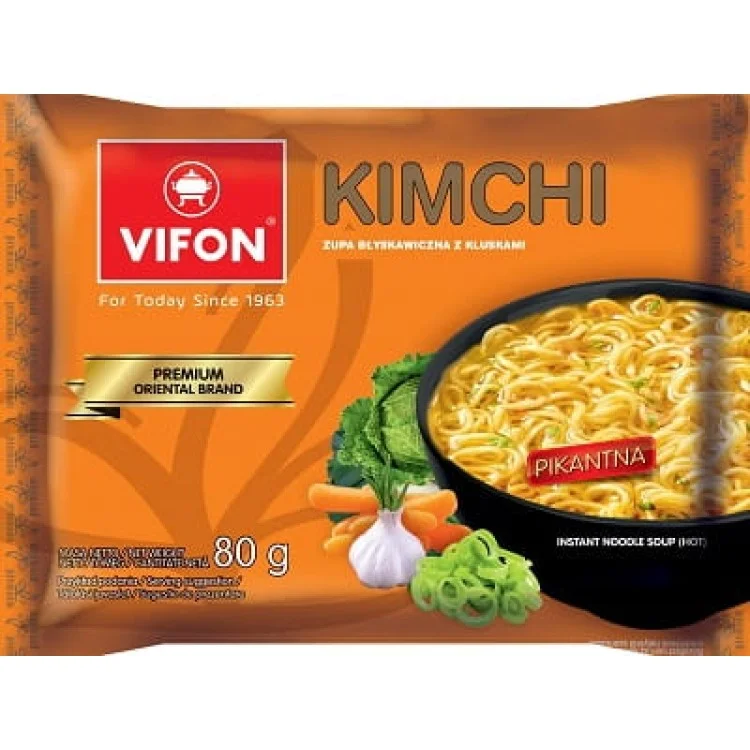 Vifon Zupa błyskawiczna Kim Chi koreańska pikantna 80 g Vifon Zupa błyskawiczna Kim Chi koreańska pikantna 80 g