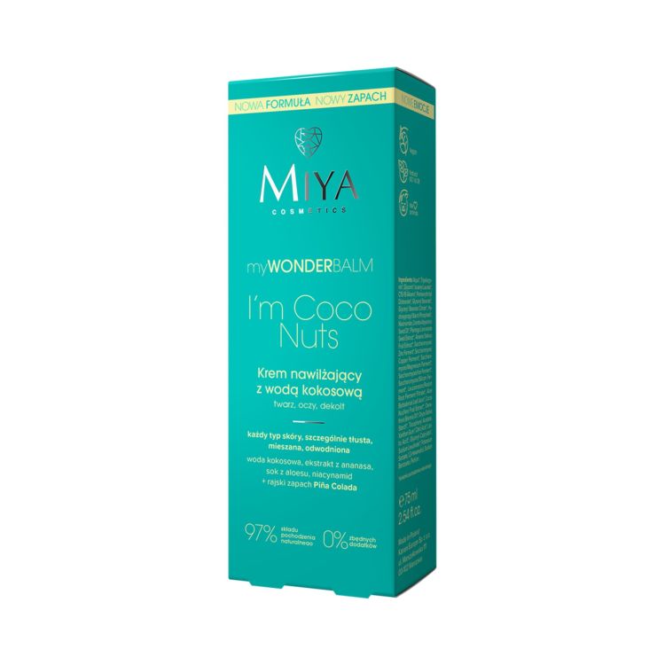 MIYA COSMETICS myWONDERBALM I'M COCO NUTS Krem nawilżający z wodą kokosową 75 ml MIYA COSMETICS myWONDERBALM I'M COCO NUTS Krem nawilżający z wodą kokosową 75 ml