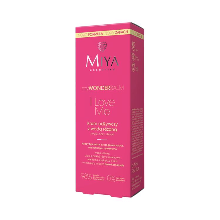 MIYA my WONDERBALM I LOVE ME Krem odżywczy z wodą różaną 75ml MIYA my WONDERBALM I LOVE ME Krem odżywczy z wodą różaną 75ml