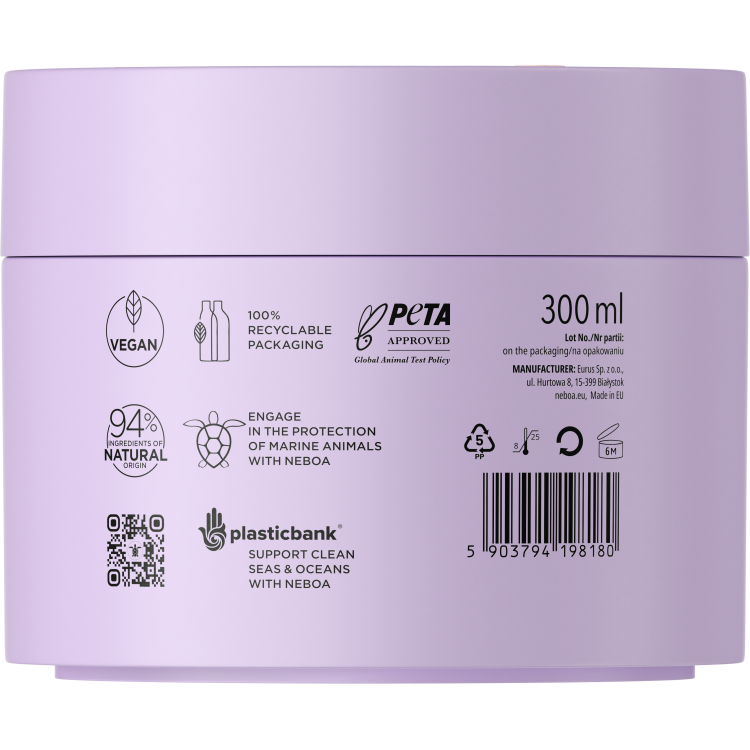 NEBOA GLOSSY HAIR Wygładzająca maska do laminacji włosów 300ml NEBOA GLOSSY HAIR Wygładzająca maska do laminacji włosów 300ml