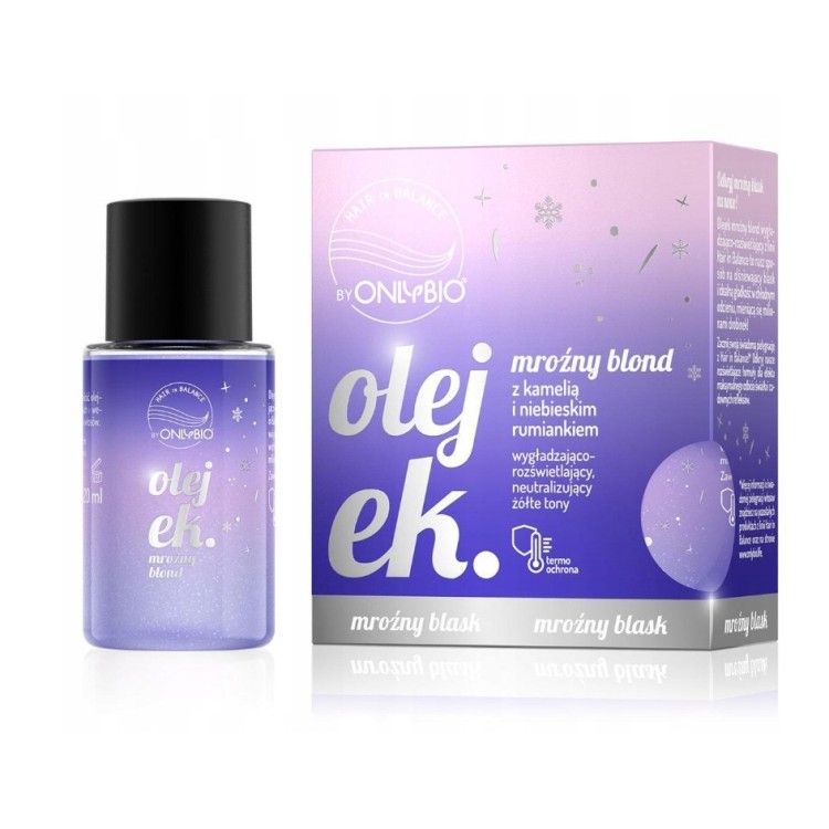 ONLYBIO HAIR IN BALANCE Olejek do włosów, mroźny, do chłodnych blondów, 20 ml ONLYBIO HAIR IN BALANCE Olejek do włosów, mroźny, do chłodnych blondów, 20 ml