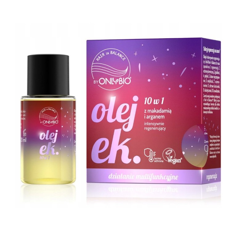ONLYBIO HAIR IN BALANCE 10w1 Olejek do włosów regenerujący 20 ml ONLYBIO HAIR IN BALANCE 10w1 Olejek do włosów regenerujący 20 ml