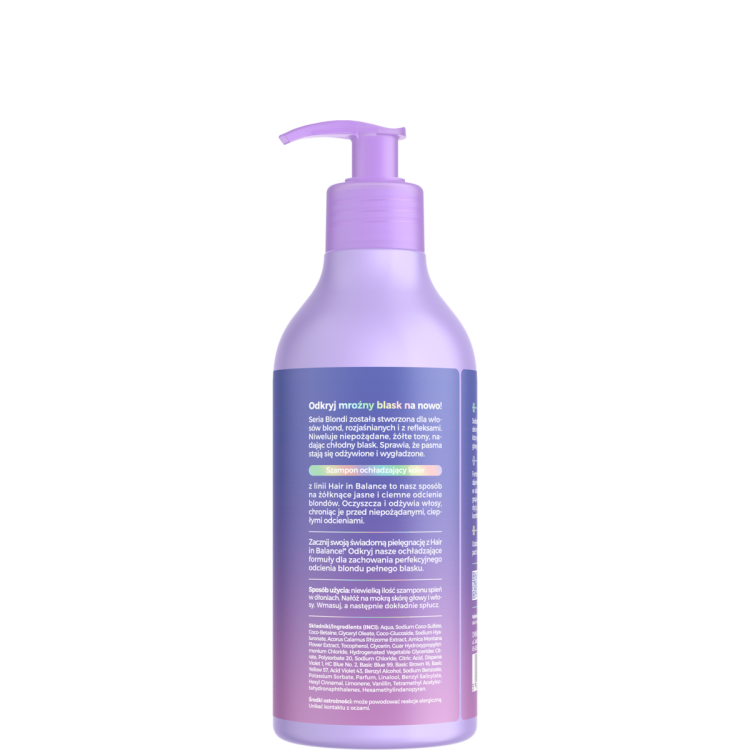ONLYBIO HAIR IN BALANCE BLONDI Szampon ochładzający kolor włosów 400ml ONLYBIO HAIR IN BALANCE BLONDI Szampon ochładzający kolor włosów 400ml