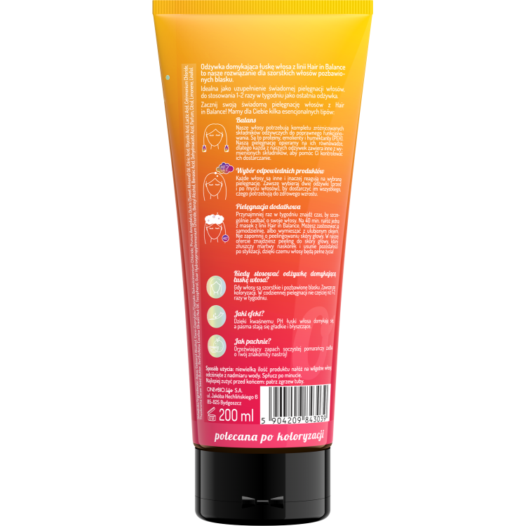 ONLYBIO HAIR IN BALANCE OŻYWKA DOMYKAJĄCA ŁUSKĘ WŁOSA 200ML