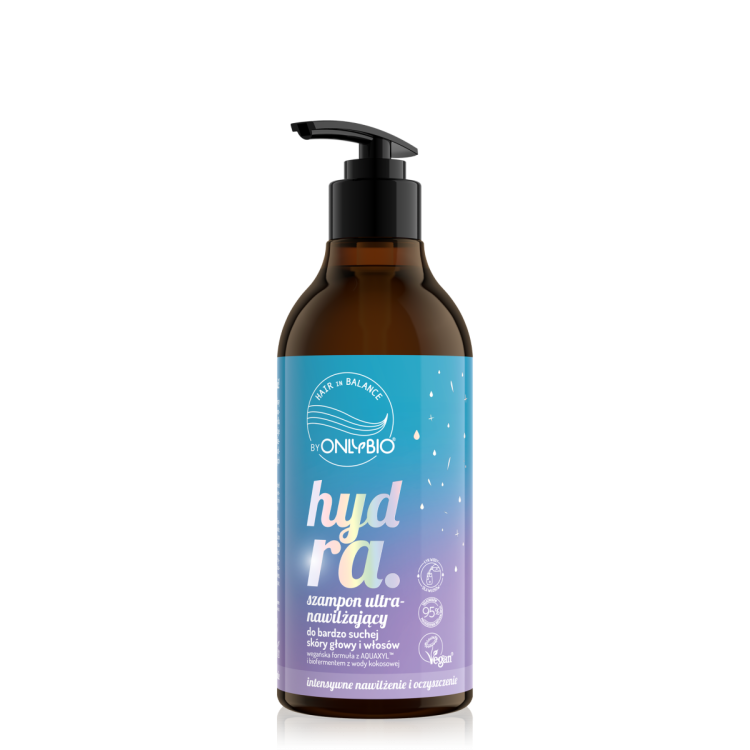 ONLYBIO HAIR IN BALANCE HYDRA Szampon ultranawilżający do bardzo suchej skóry głowy i włosów, 400ml ONLYBIO HAIR IN BALANCE HYDRA Szampon ultranawilżający do bardzo suchej skóry głowy i włosów, 400ml