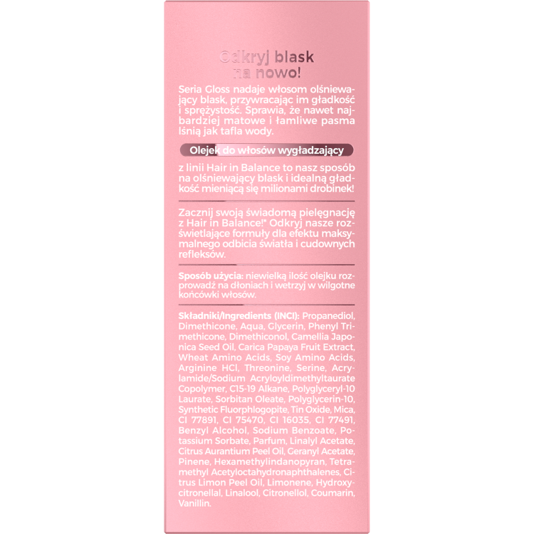 Onlybio Hair in Balance GLOSS Olejek Wygładzający z efektem rozświetlenia 20ml Onlybio Hair in Balance GLOSS Olejek Wygładzający z efektem rozświetlenia 20ml