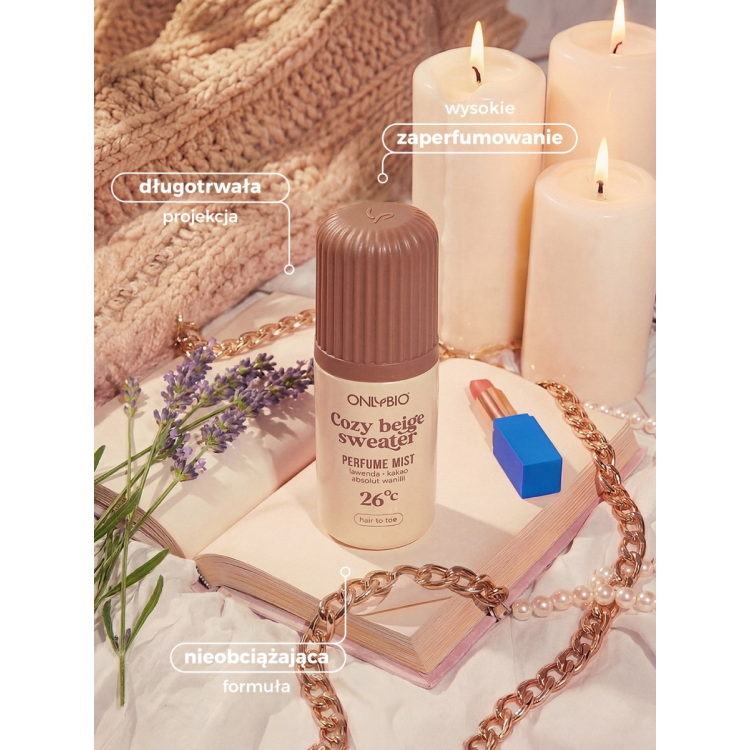 ONLYBIO COZY BEIGE SWEATER 26°C, mgiełka perfumowana 100 ml ONLYBIO COZY BEIGE SWEATER 26°C, mgiełka perfumowana 100 ml