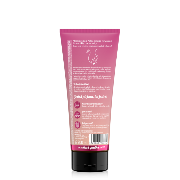 ONLYBIO BODY IN BALANCE MALINA MLECZKO DO CIAŁA 200ML