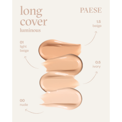 PAESE LONG COVER LUMINOUS Podkład rozświetlający 1.5 BEIGE PAESE LONG COVER LUMINOUS Podkład rozświetlający 1.5 BEIGE
