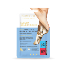 SHE COSMETICS SHEFOOT LUXURY GOLDEN ZŁOTA ZMIĘKCZAJĄCA MASKA DO STÓP W FORMIE SKARPET 1 PARA SHE COSMETICS SHEFOOT LUXURY GOLDEN ZŁOTA ZMIĘKCZAJĄCA MASKA DO STÓP W FORMIE SKARPET 1 PARA